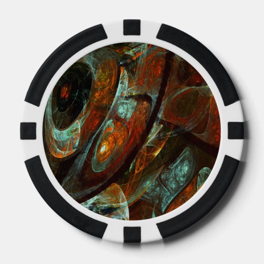 Zeitunterteilung Abstrakter Kunst Pokerchips (Vorderseite)