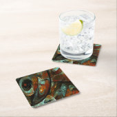 Zeitunterteilung Abstrakter Kunst Rechteckiger Pappuntersetzer (Vor Ort)