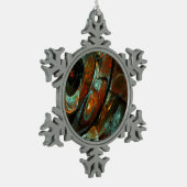 Zeitunterteilung Abstrakter Kunst Schneeflocken Zinn-Ornament (Links)