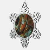 Zeitunterteilung Abstrakter Kunst Schneeflocken Zinn-Ornament (Rechts)