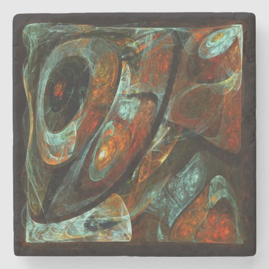 Zeitunterteilung Abstrakter Kunst Steinuntersetzer (Vorderseite)