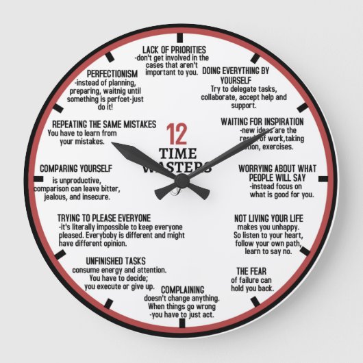 Zeitverschwender Große Wanduhr (Vorderseite)