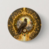Zeitwächter-Rabe – Gothic Clockwork Button (Vorderseite)
