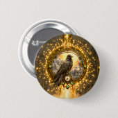 Zeitwächter-Rabe – Gothic Clockwork Button (Vorne & Hinten)