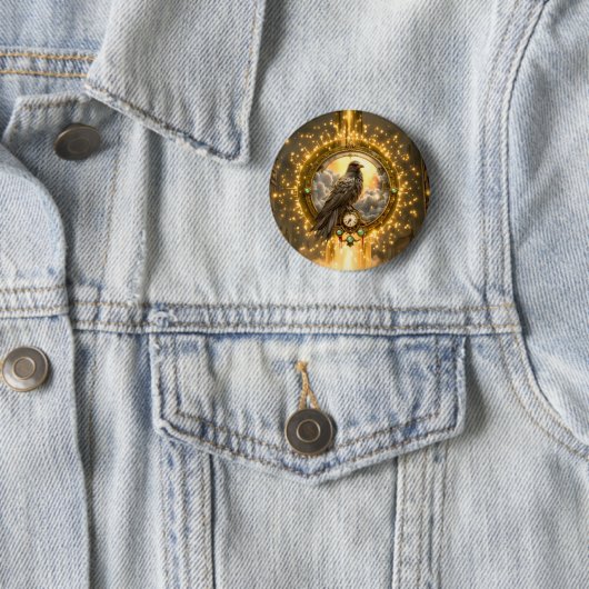 Zeitwächter-Rabe – Gothic Clockwork Button (Beispiel)