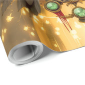 Zeitwächter Rabe – Gothic Uhrwerk  Geschenkpapier (Rolleneckpunkt)
