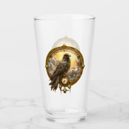 Zeitwächter Rabe – Gothic Uhrwerk Glas