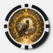 Zeitwächter Rabe – Gothic Uhrwerk  Pokerchips (Vorderseite)