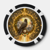 Zeitwächter Rabe – Gothic Uhrwerk  Pokerchips (Rückseite)