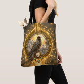 Zeitwächter Rabe – Gothic Uhrwerk  Tasche (Von Nahem)