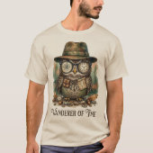 Zeitwanderer – Vintage Explorer Eule T-Shirt (Vorderseite)