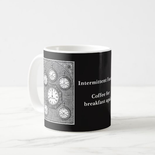 Zeitweilige fastende Uhr-Tasse Kaffeetasse (Vorderseite Links)