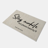 Zeitweise bleibe, aber bitte um 9 verlassen fußmatte (Schrägansicht)