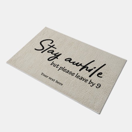 Zeitweise bleibe, aber bitte um 9 verlassen fußmatte (Schrägansicht)