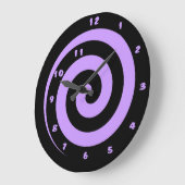 Zeitwinde Lila und schwarze Spiralwand Große Wanduhr (Winkel)