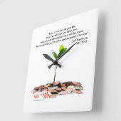 Zeitziffer, Carl Sandburg, weiß Quadratische Wanduhr (Winkel)