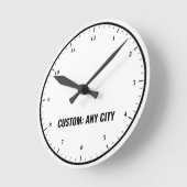 Zeitzonenzüberwachung - Für jede Stadt anpassen Runde Wanduhr (Winkel)