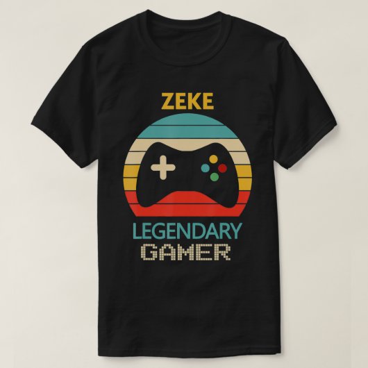 Zeke Name Gift Personalisiert Legendary Gamer T-Shirt (Design vorne)