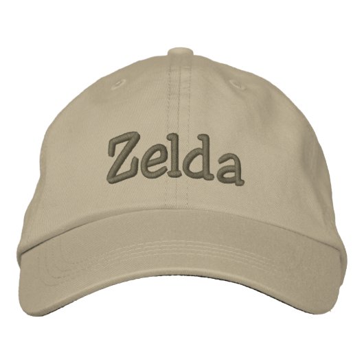 Zelda bestickte Baseballkappe / Hat Khaki (Vorderseite)