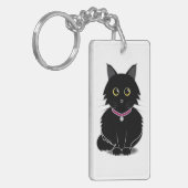 Zelda der schwarze Katzen-Schlüsselanhänger Schlüsselanhänger (Vorderseite links)