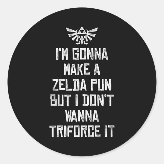Zelda Funny Triforce It Pun Graphic  Runder Aufkleber (Vorderseite)