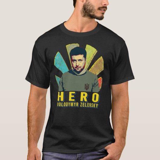 Zelenski hero  volodymyr zelensky  sunset retro Cl T-Shirt (Vorderseite)