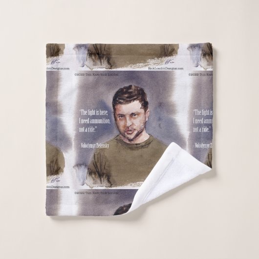 Zelensky & Ammunication Quote Quality Bath Towel Badhandtuch Set (Waschlappen)