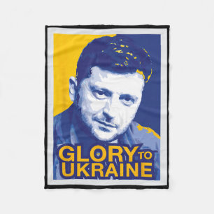 Zelensky Ehre der Ukraine Slawa Ukrajini Ukrainisc Fleecedecke