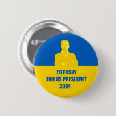 Zelensky für US-Präsident 2024 Der beste Kandidat Button (Vorne & Hinten)