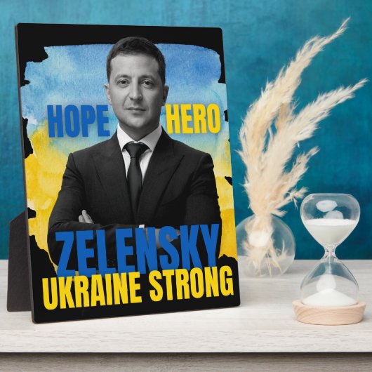 Zelensky Hope Hero Ukraine Strong Fotoplatte (Seite)