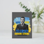Zelensky Hope Hero Ukraine Strong  Postkarte (Stehend Vorderseite)