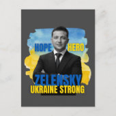 Zelensky Hope Hero Ukraine Strong Postkarte (Vorderseite)
