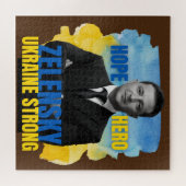 Zelensky Hope Hero Ukraine Strong Puzzle (Horizontal)