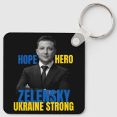 Zelensky Hope Hero Ukraine Strong Schlüsselanhänger (Rückseite)