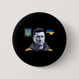 Zelensky Ukraine Vintage Ukrainische Flagge Unters Button