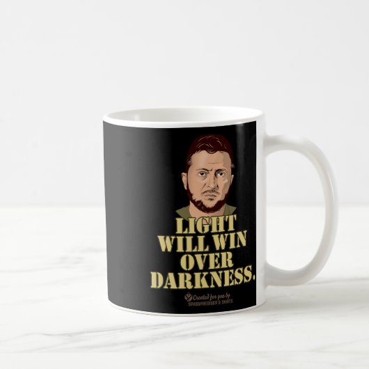 Zelensky-Zitat Licht Wird Siegen Ukrainischer Präs Kaffeetasse (Rechts)