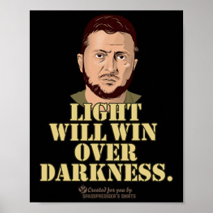 Zelensky Zitat Licht Wird Siegen Ukrainischer Präs Poster