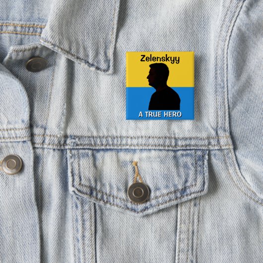 Zelenskyy | Ein echter Held | Politisch Button (Beispiel)