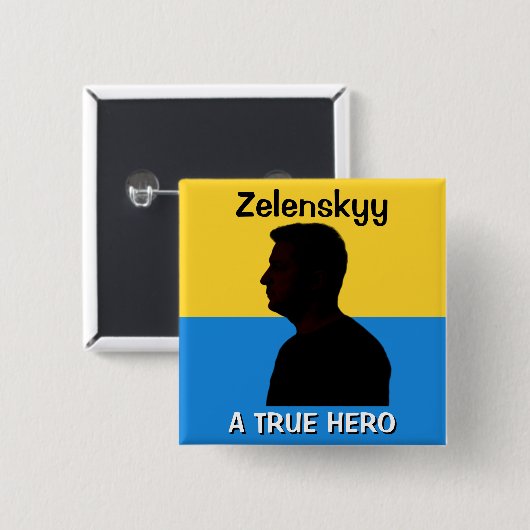 Zelenskyy | Ein echter Held | Politisch Button (Vorne & Hinten)