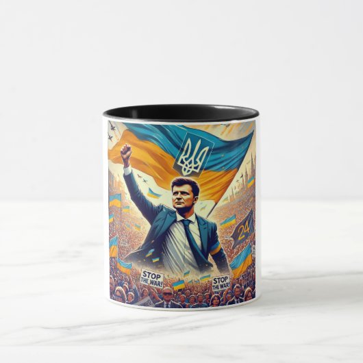 Zelenskyy führt die Revolution in der Ukraine Tasse (Zentrum)