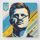 Zelenskyy Pop Kunstmuseum Quadratische Wanduhr (Vorderseite)