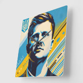 Zelenskyy Pop Kunstmuseum Quadratische Wanduhr (Winkel)