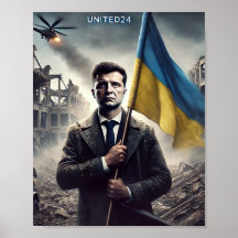Zelenskyy Ukraine Flag Poster Print