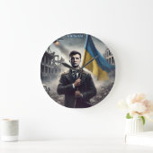 Zelenskyy Ukraine Flag Wall Clock Große Wanduhr (Zuhause)