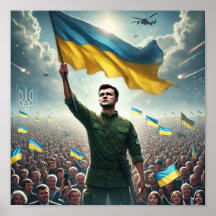 Zelenskyy Ukraine Kundgebung Poster Print