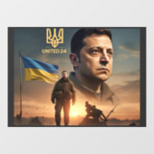 Zelenskyy ukrainischer Präsident Window Cling Deca Fensteraufkleber (Blatt)