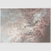 Zelesischer weißer Pfau mit blutrosa Decoupage Seidenpapier (Vorderseite)