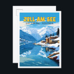 Zell Am See Austria Vintage Illustration Postkarte<br><div class="desc">Zell Am See Salzburg Österreich - Vintage-Reisewohnung Illustration</div>