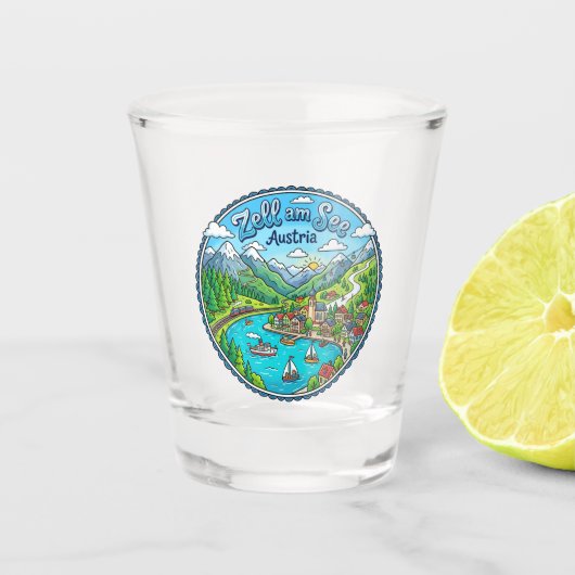 Zell am See Österreich Schnapsglas (Vorderseite)