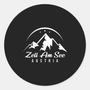 Zell am See Österreich Skigebiet Skifahren Snowboa Runder Aufkleber